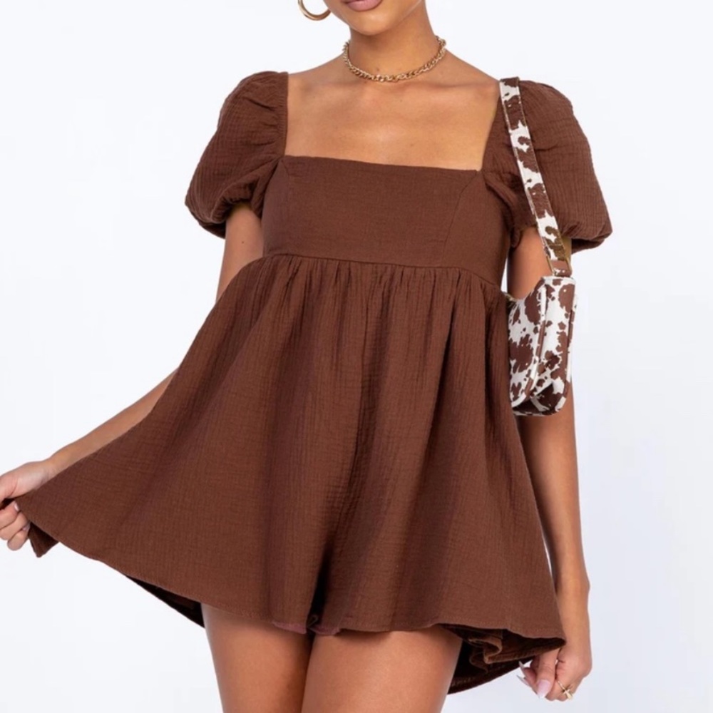 Princess Polly Lorna Brown Romper Size 6